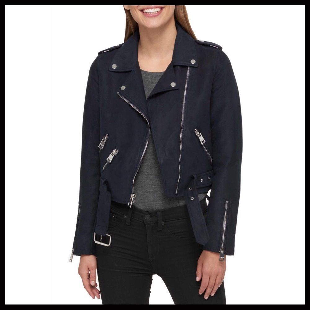 LEVI’S VEGAN SUEDE MOTO UTILITY BOMBER JACKET A3C - Picture 4 of 8